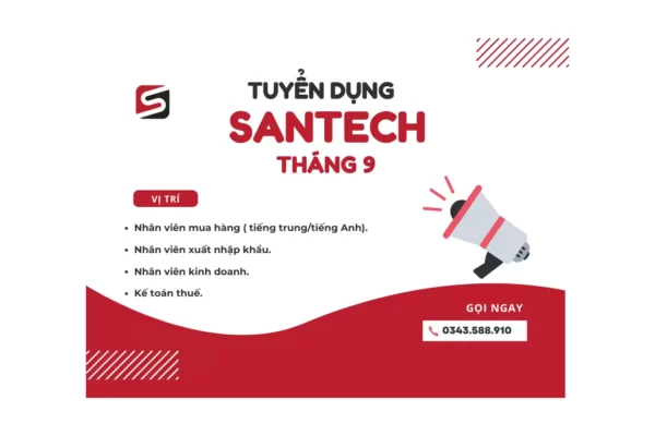 Tuyển dụng cơ khí Santech tháng 9
